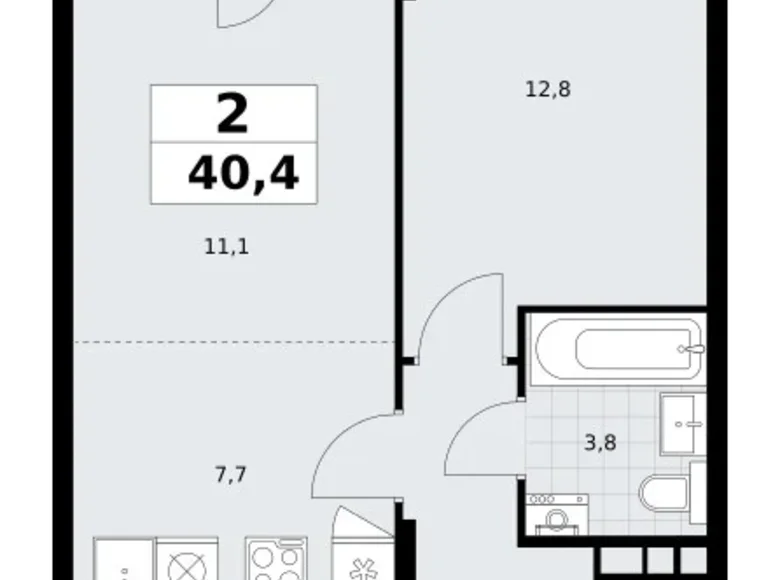 Wohnung 2 zimmer 40 m² Postnikovo, Russland