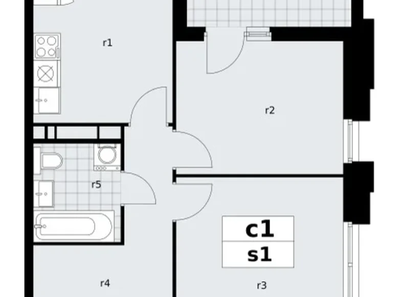 2 room apartment 49 m² poselenie Sosenskoe, Russia