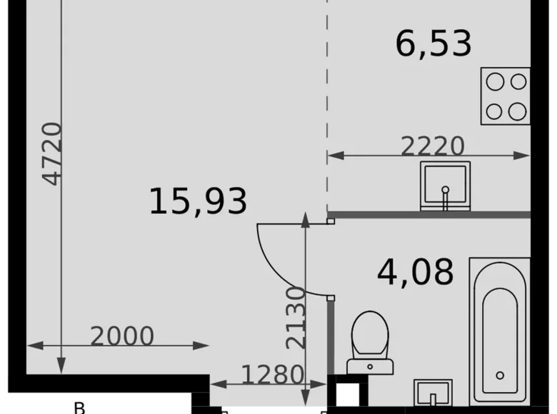 Estudio 1 habitación 27 m² Moscú, Rusia