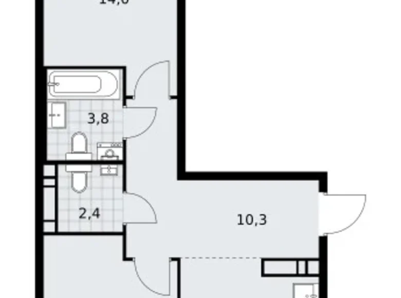 2 room apartment 56 m² poselenie Sosenskoe, Russia