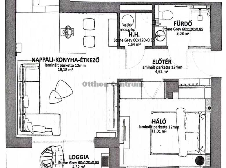 Квартира 2 комнаты 41 м² Будапешт, Венгрия