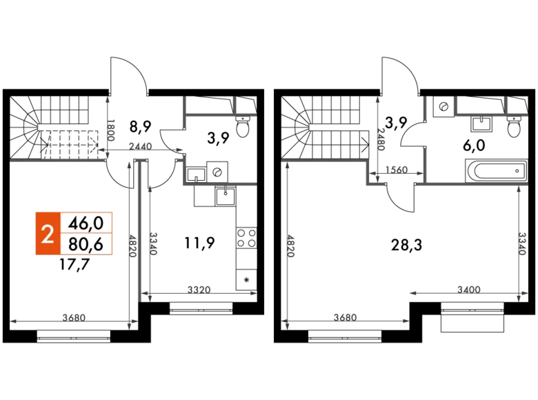 Квартира 2 комнаты 81 м² Развилка, Россия