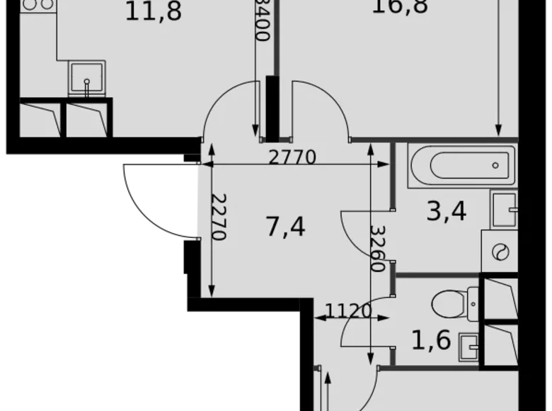 Appartement 2 chambres 53 m² Razvilka, Fédération de Russie