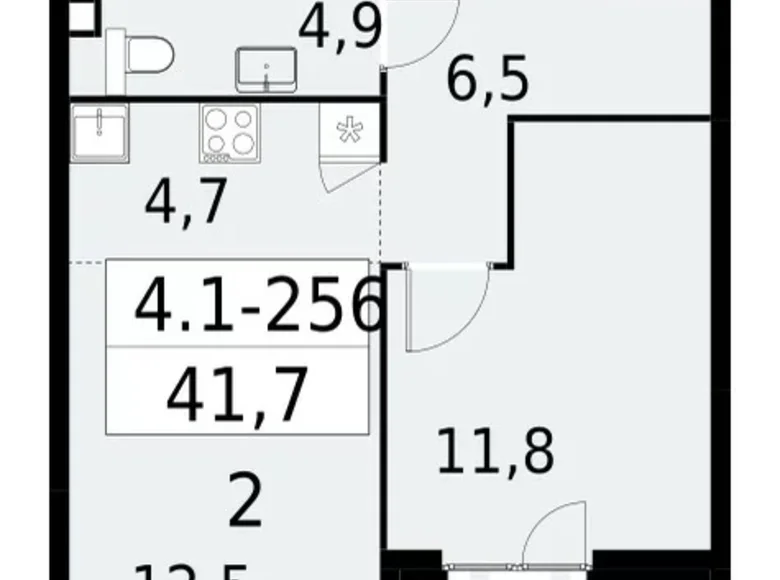 Квартира 2 комнаты 42 м² Юго-Западный административный округ, Россия