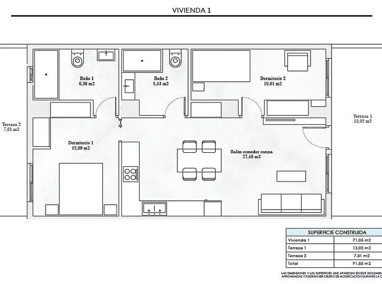 2 bedroom apartment 90 m² Torrevieja, Spain