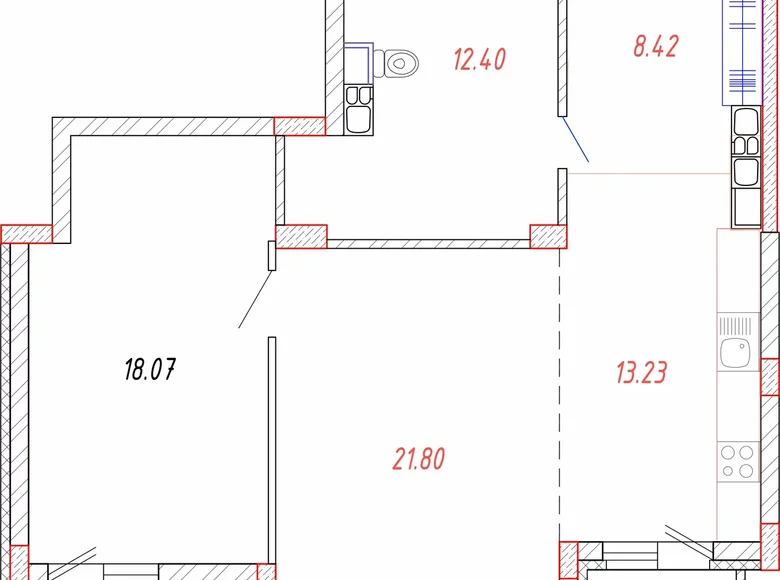 2 room apartment 79 m² Sack, Belarus