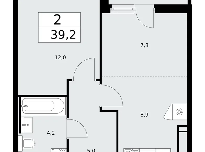 Apartamento 2 habitaciones 39 m² Moscú, Rusia