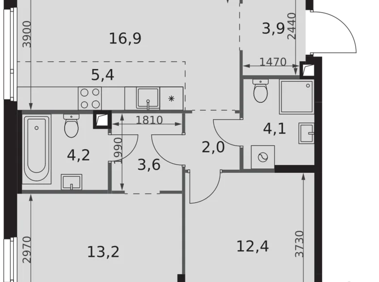 Apartamento 3 habitaciones 66 m² North-Western Administrative Okrug, Rusia