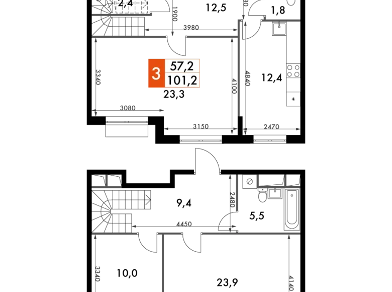 Wohnung 3 zimmer 101 m² Razvilka, Russland