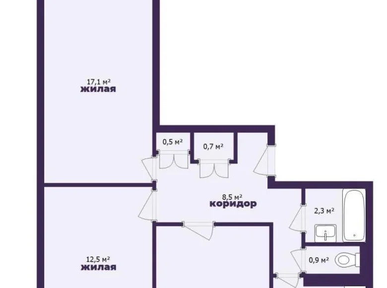 3 room apartment 66 m² Minsk, Belarus