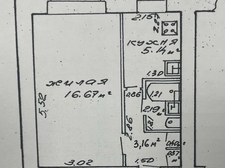 1 room apartment 28 m² Homyel, Belarus
