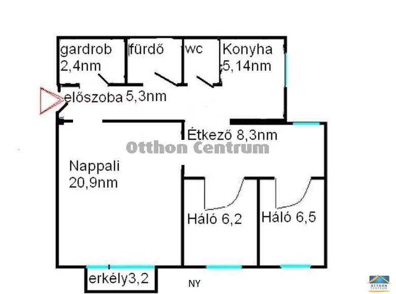 Apartamento 3 habitaciones 58 m² Budapest, Hungría