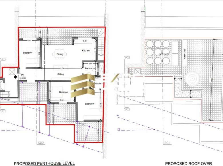 Attique 3 chambres  Saint Julians, Malte