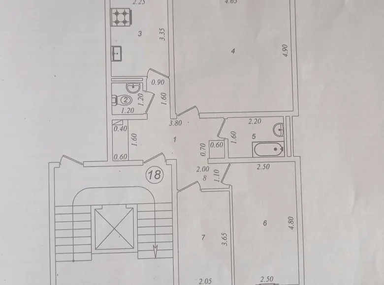 Kvartira 3 xonalar 73 m² Beshkurganda