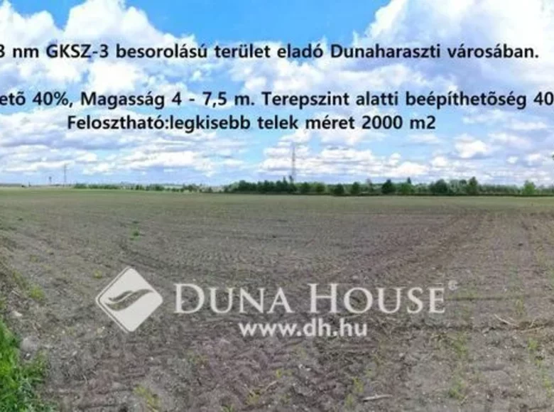 Земельные участки 5 643 м² Дунахарасти, Венгрия