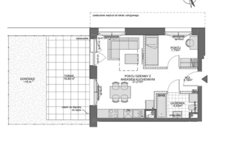 Wohnung 2 zimmer 38 m² Danzig, Polen