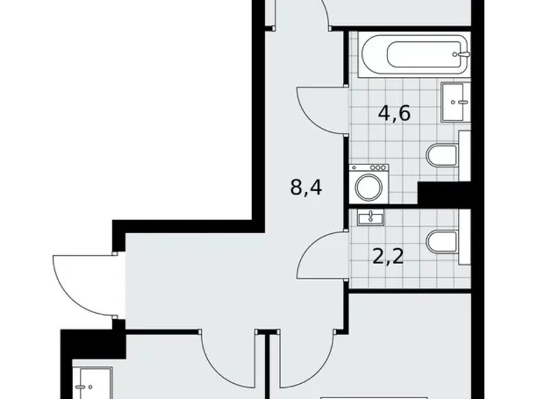 Квартира 2 комнаты 53 м² поселение Сосенское, Россия