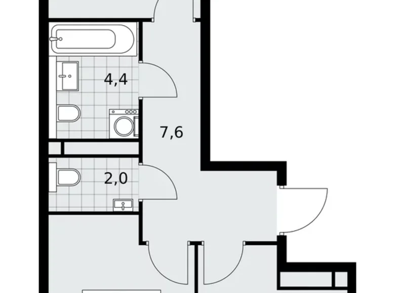 Apartamento 2 habitaciones 51 m² poselenie Sosenskoe, Rusia