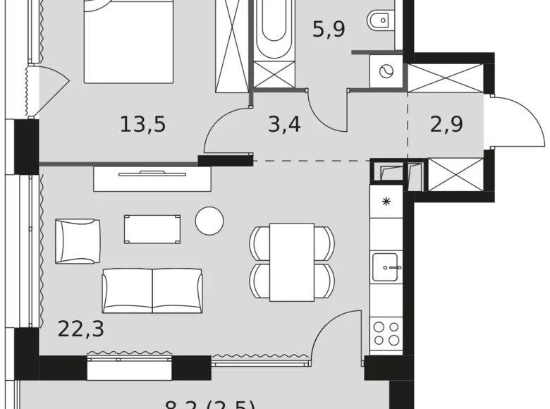 Apartamento 2 habitaciones 51 m² Rostokino District, Rusia