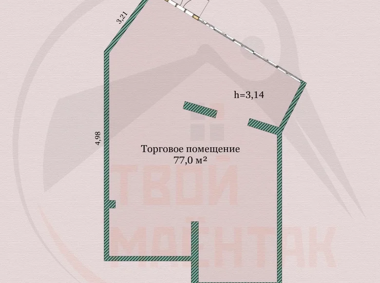 Офис 1 комната 77 м² в Минске, Беларусь