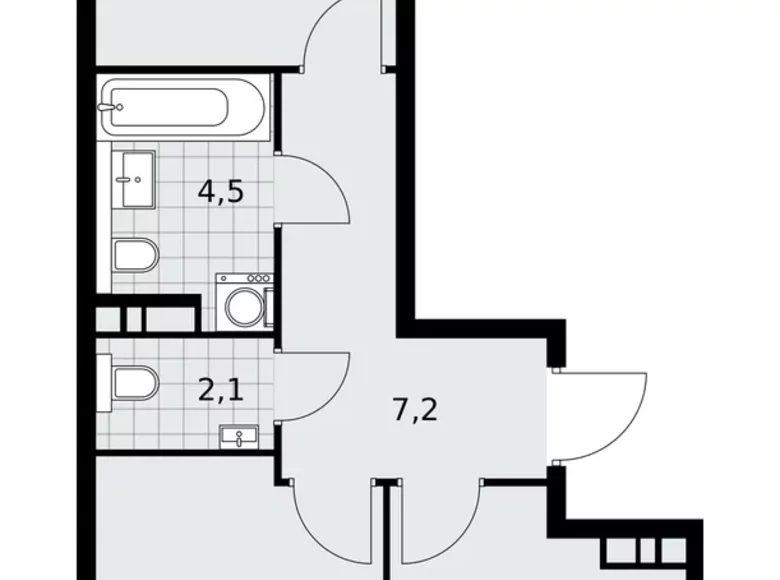 Wohnung 2 Zimmer 51 m² poselenie Sosenskoe, Russland