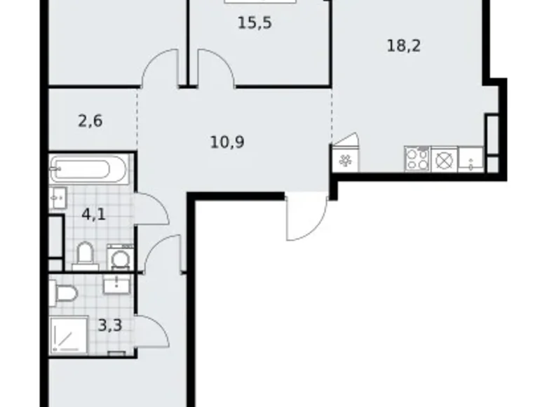 Mieszkanie 3 pokoi 85 m² South-Western Administrative Okrug, Rosja