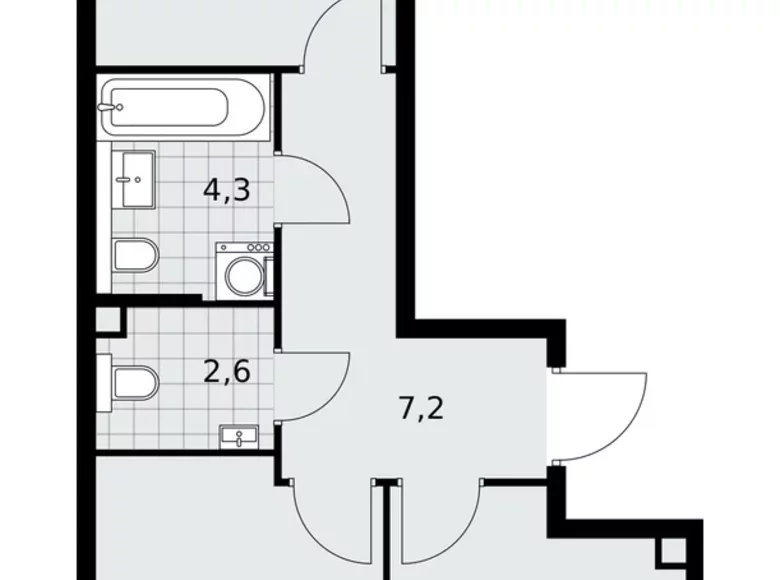 Квартира 2 комнаты 52 м² поселение Сосенское, Россия