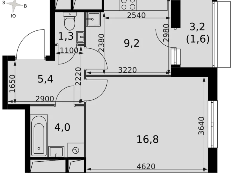 Appartement 1 chambre 38 m² Razvilka, Fédération de Russie