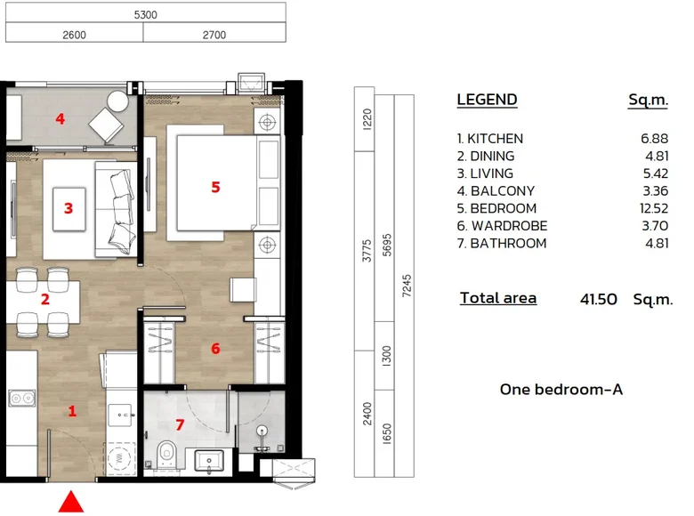 Apartamento 2 habitaciones 41 m² Phuket, Tailandia