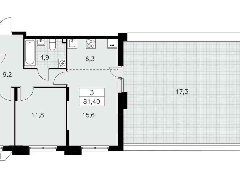 Mieszkanie 3 pokoi 81 m² poselenie Sosenskoe, Rosja