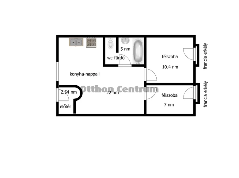 Wohnung 2 Zimmer 47 m² Kleinwardein, Ungarn