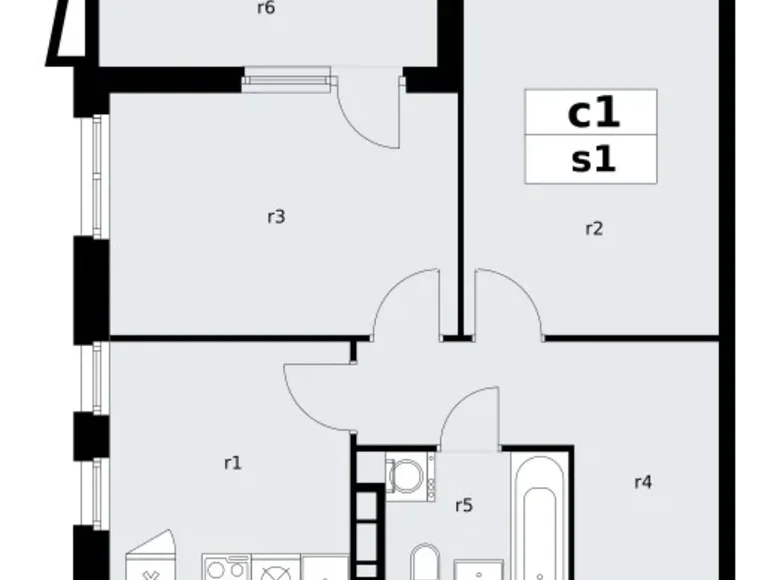 Wohnung 2 zimmer 52 m² poselenie Sosenskoe, Russland