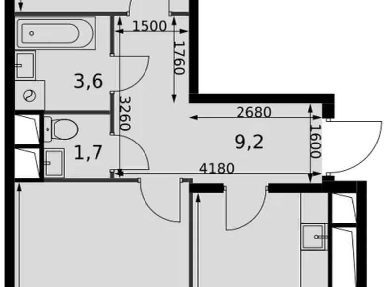 Appartement 2 chambres 64 m² Razvilka, Russie