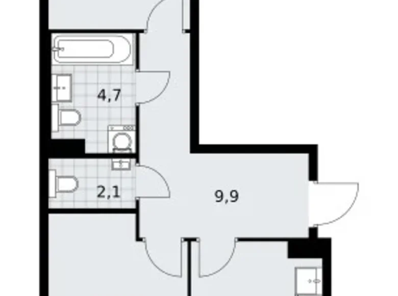 Apartamento 2 habitaciones 57 m² Troitsk, Rusia