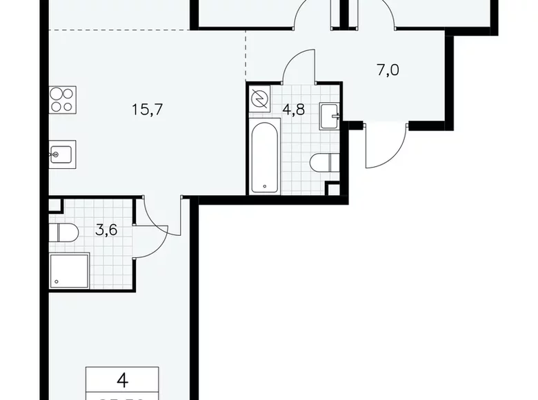 Apartamento 4 habitaciones 83 m² poselenie Sosenskoe, Rusia