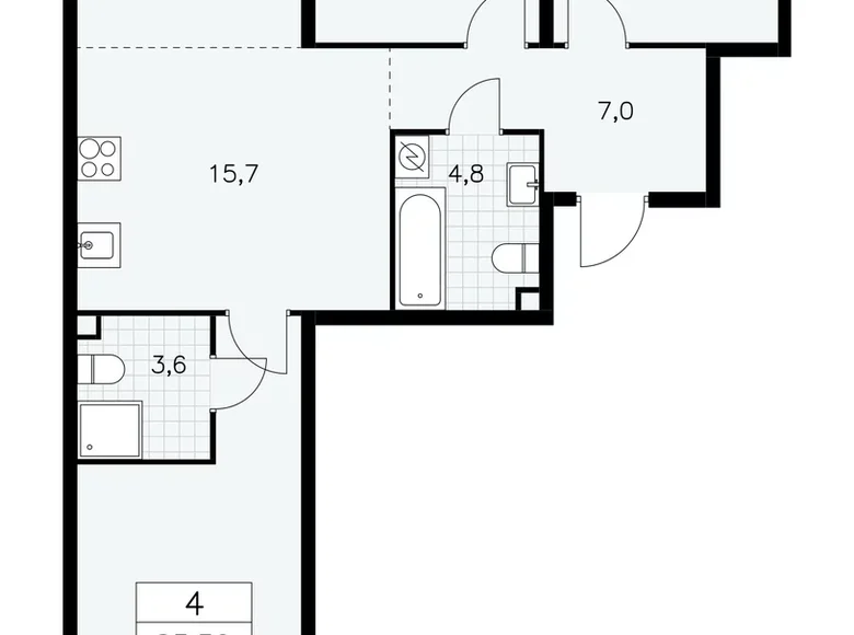 4 room apartment 83 m² poselenie Sosenskoe, Russia