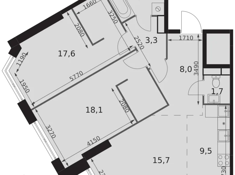 Apartamento 3 habitaciones 79 m² Moscú, Rusia