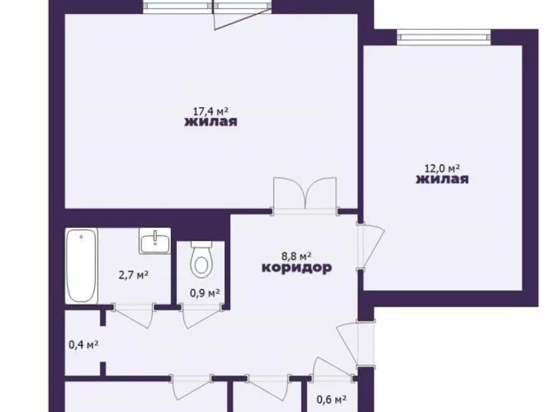 Квартира 3 комнаты 62 м² Логойск, Беларусь
