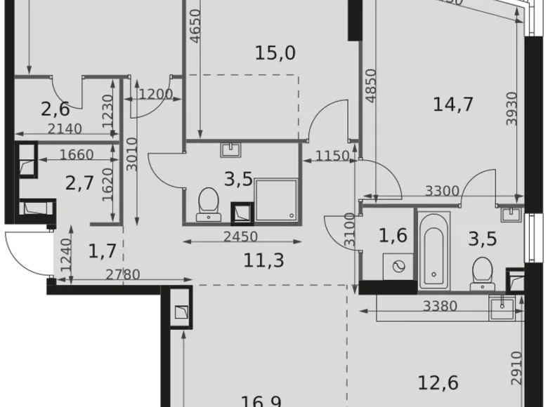 Mieszkanie 4 pokoi 100 m² Moskwa, Rosja