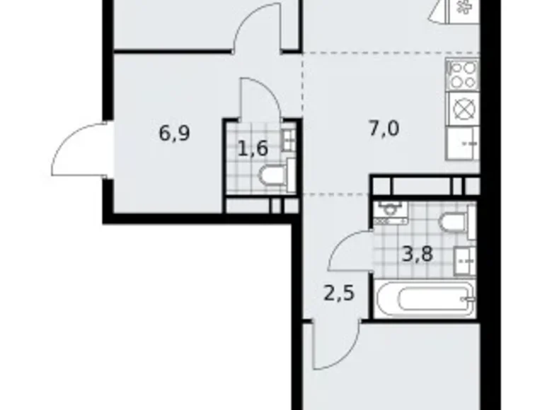 Wohnung 3 zimmer 60 m² poselenie Sosenskoe, Russland