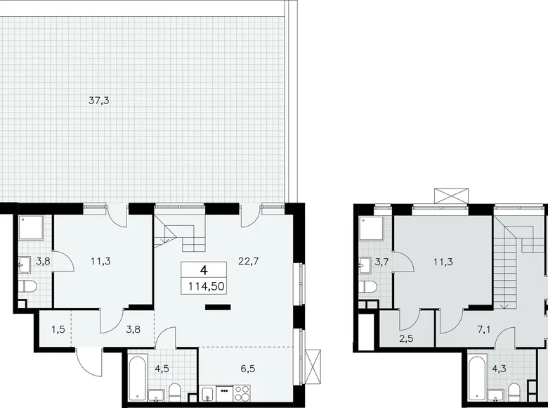 Mieszkanie 4 pokoi 119 m² poselenie Sosenskoe, Rosja