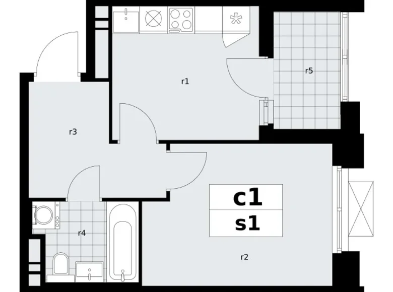 Wohnung 1 zimmer 33 m² poselenie Sosenskoe, Russland