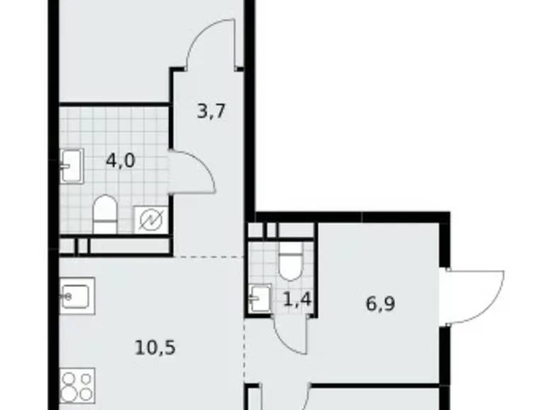 Wohnung 3 Zimmer 60 m² Postnikovo, Russland