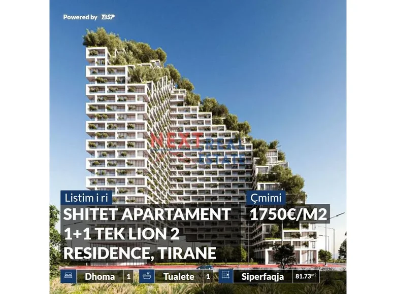 1 bedroom apartment 68 m² Tirana Municipality, Albania