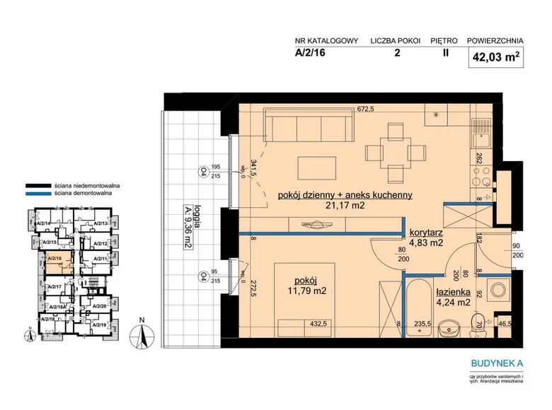 Wohnung 2 Zimmer 42 m² Posen, Polen