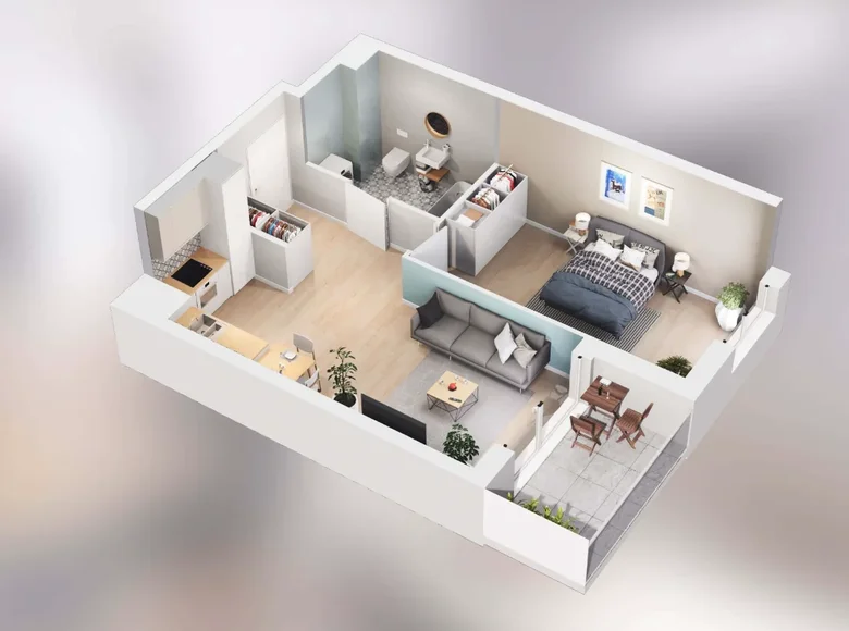 1 bedroom apartment 46 m² Poznan, Poland