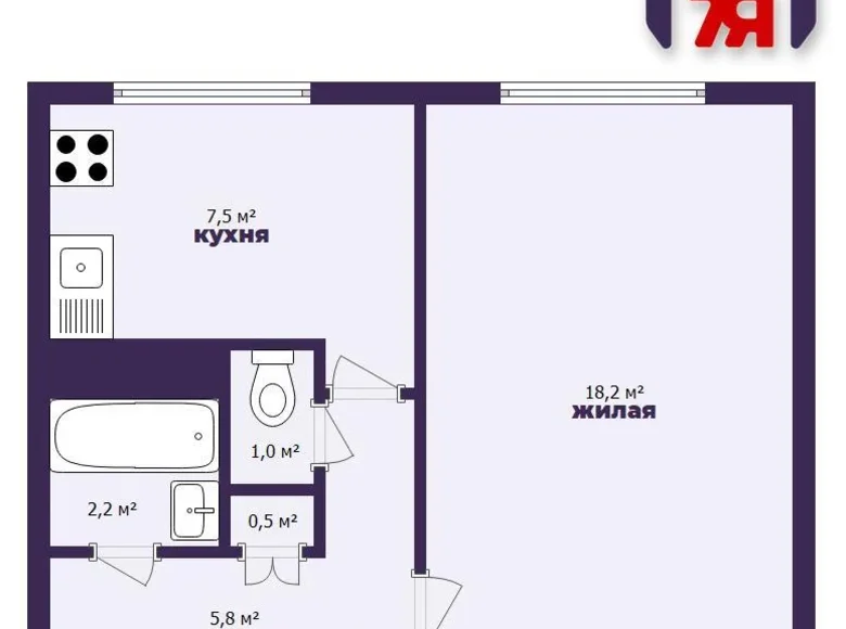 Wohnung 1 Zimmer 35 m² Minsk, Weißrussland