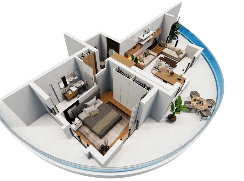 2 room apartment 173 m² Trikomo, Northern Cyprus