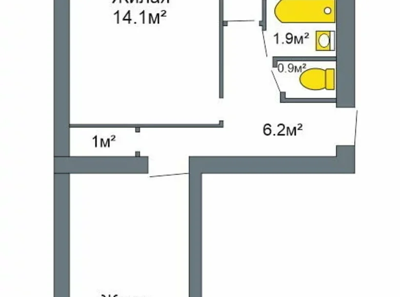 Wohnung 2 Zimmer 44 m² Baranawitschy, Weißrussland