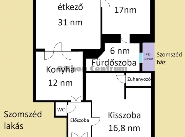 Mieszkanie 3 pokoi 85 m² Budapeszt, Węgry